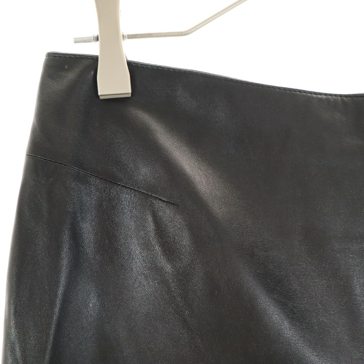 GUCCI グッチ イタリア製 ミディ丈 羊革 レザー スカート 42 ブラック  