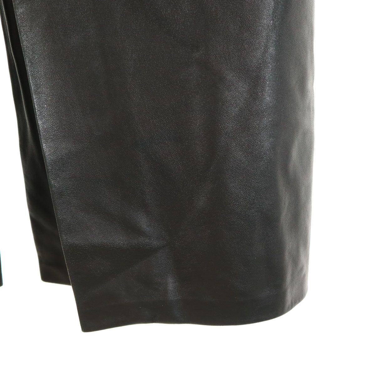 GUCCI グッチ イタリア製 ミディ丈 羊革 レザー スカート 42 ブラック  