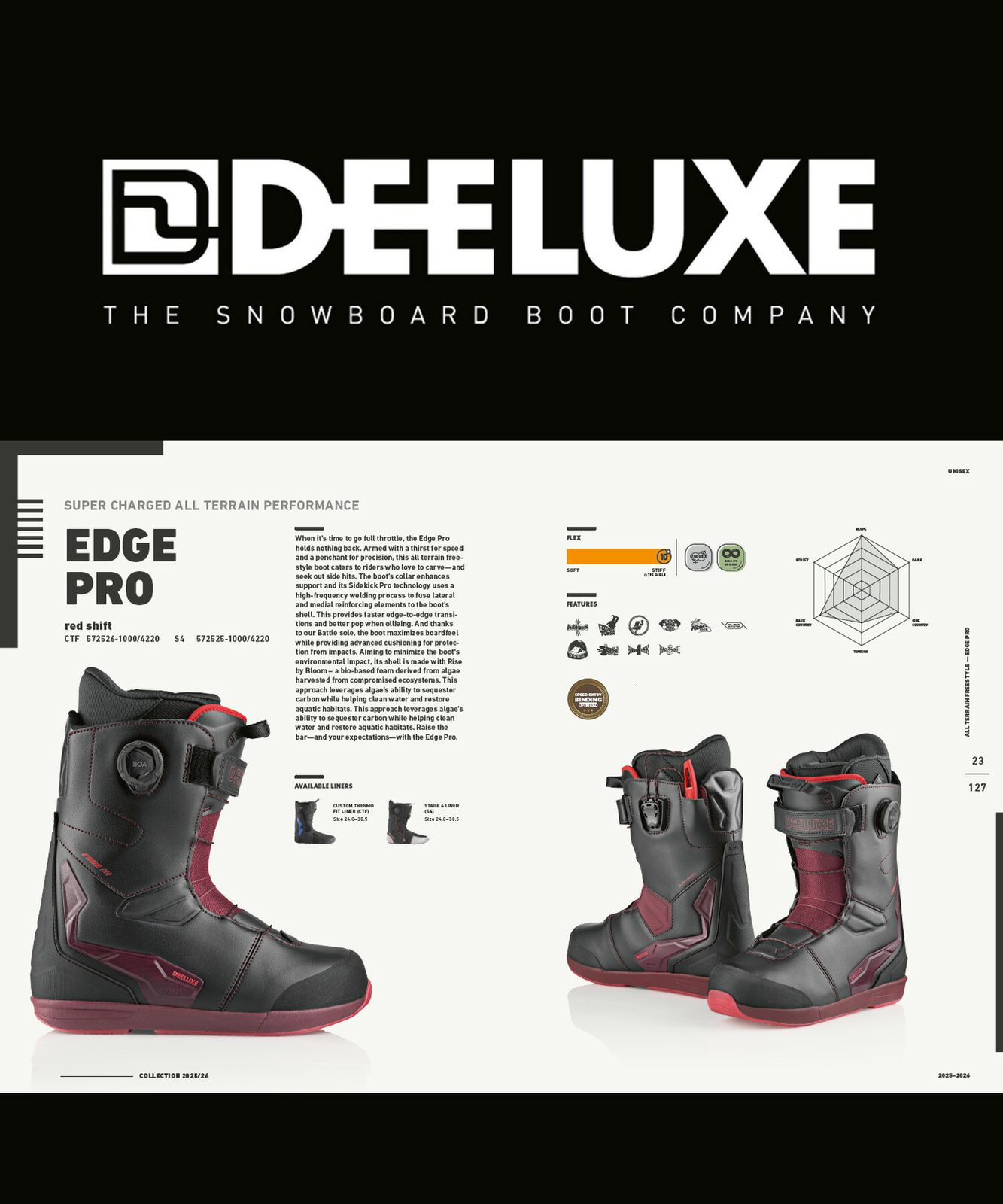 新品DEELUXE S4(STAGE4)LINERステージ4ライナー25.5 【公式通販】