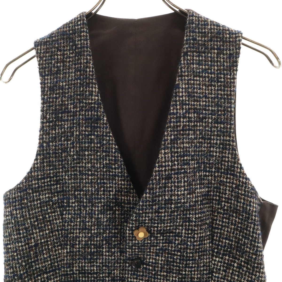 美品 LARDINI ラルディーニ イタリア製 ツイード切替 ジレベスト 44