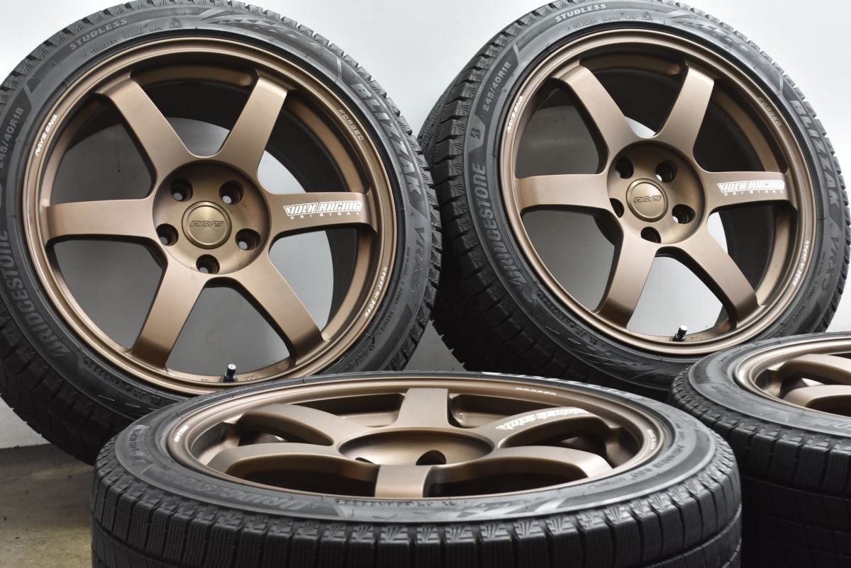 RAYS VOLK TE 37 SAGA 18 in 8 5 J 42 PCD 114 3 ブリザックVRX 245 40 R インプレッサWRX STI ランエボ GRカローラ GRヤリス