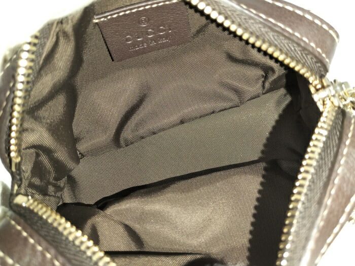 GUCCI ポーチ GGキャンバス バンブー ブラウン キャンバス 246174