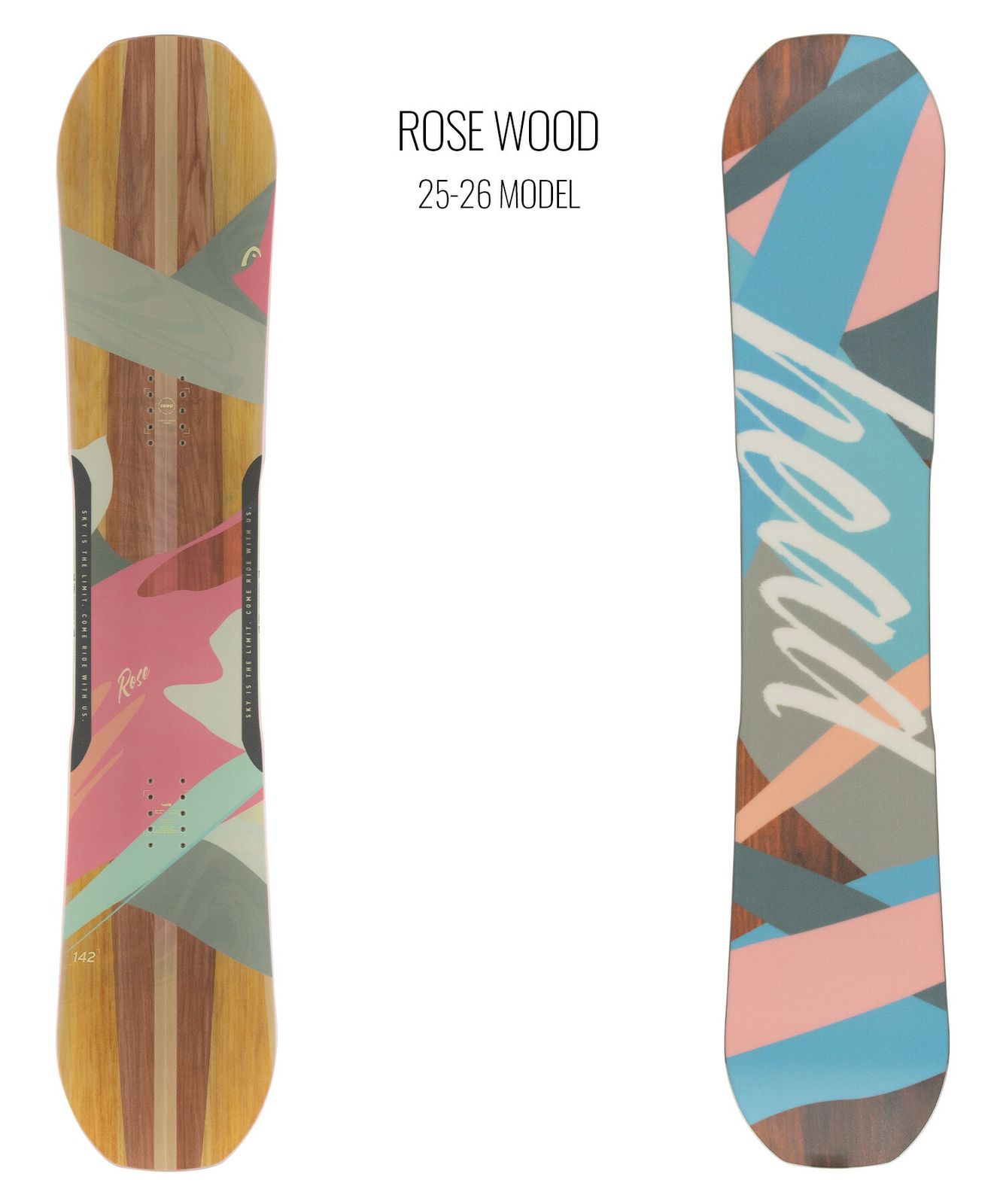 2526】新品 HEAD ヘッド スノーボード 板 レディース ROSE WOOD