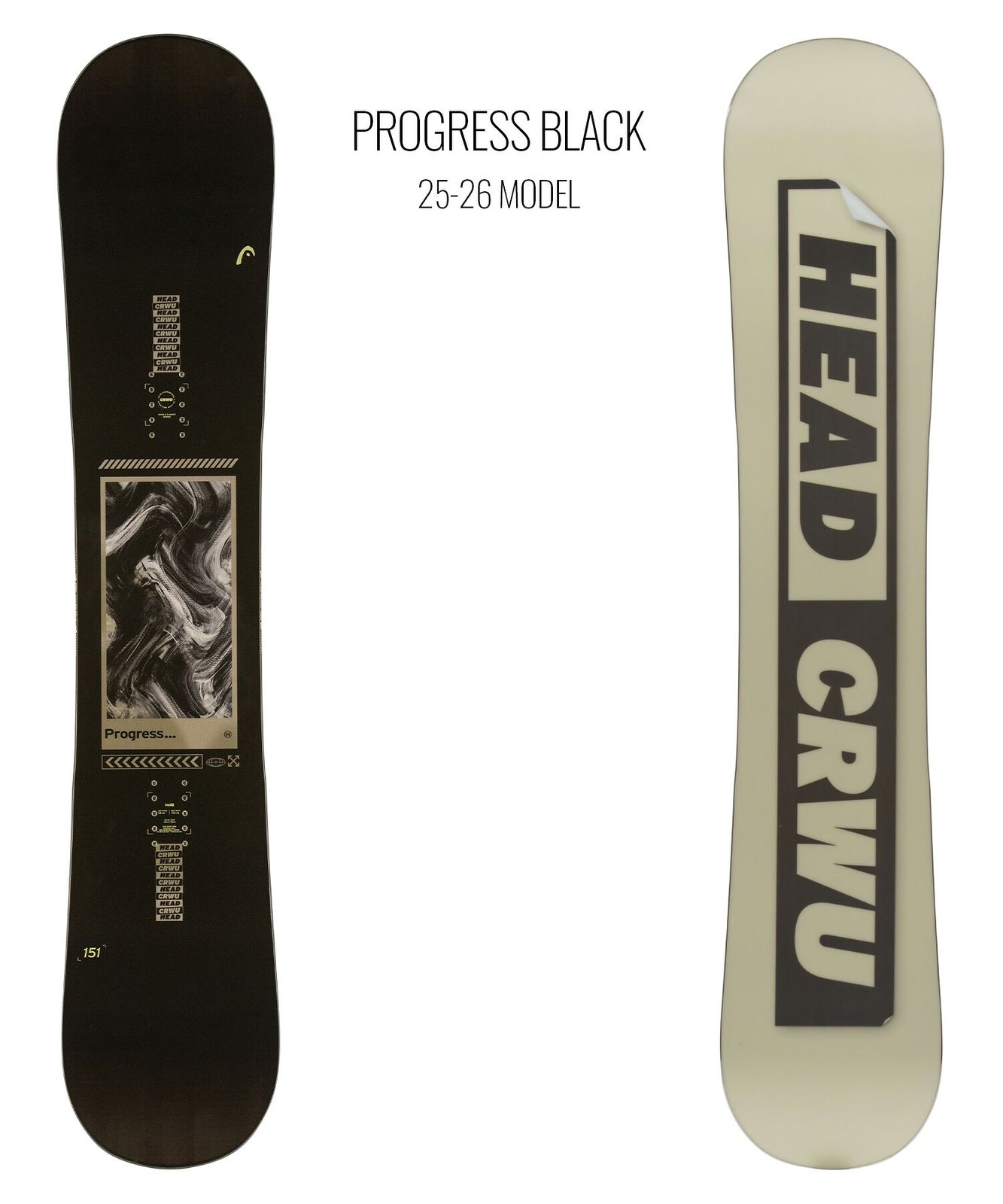 2526】新品 HEAD ヘッド スノーボード 板 ユニセックス PROGRESS BLACK