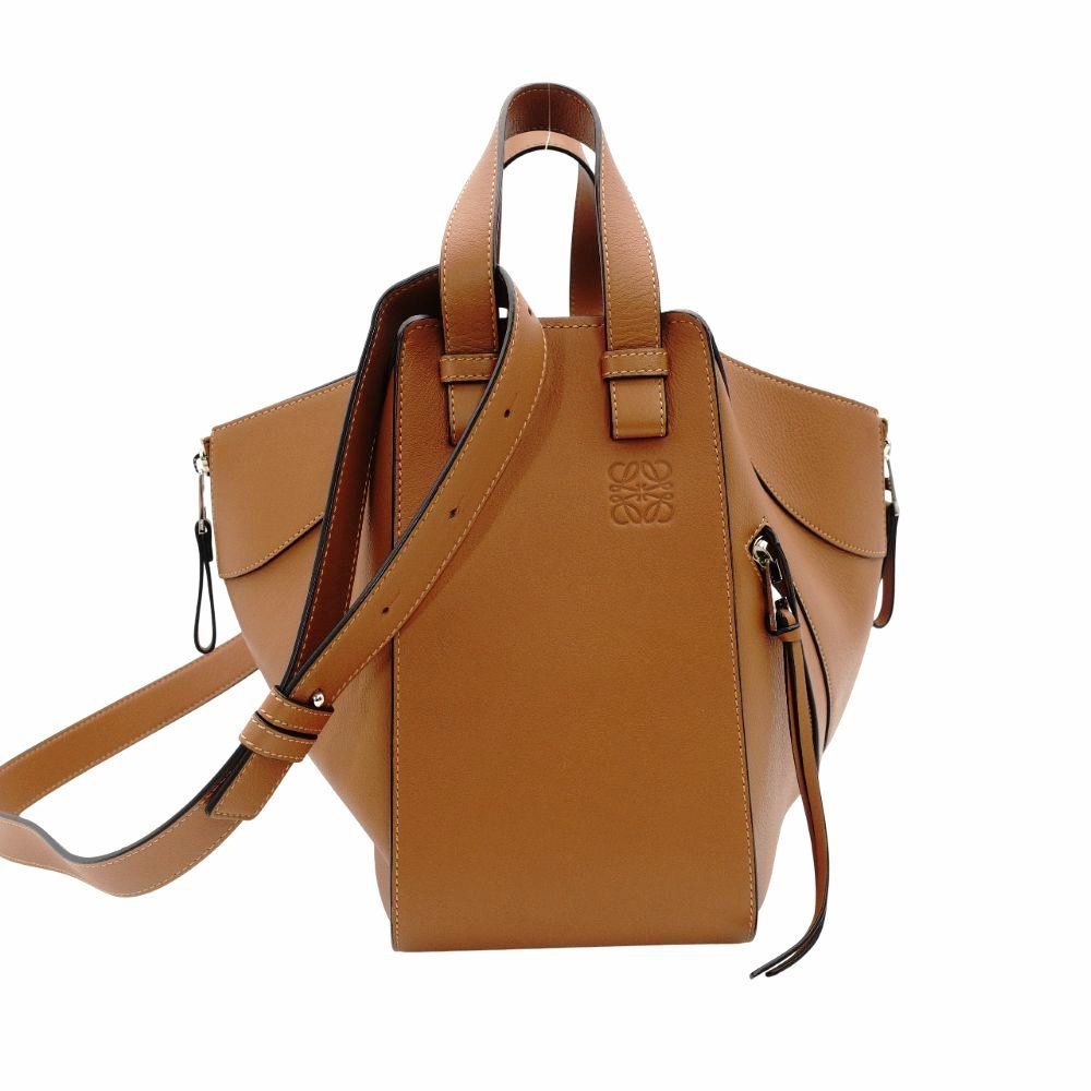 ロエベ LOEWE ハンモック スモール ブラウン レザー 2 way ショルダー ハンドバッグ 茶色 7 12 015