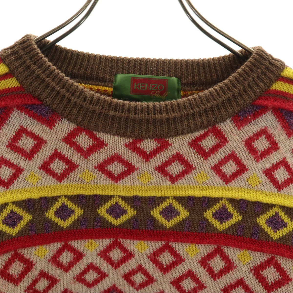 KENZO GOLF ケンゾーゴルフ 90s 日本製 オールド 総柄 長袖 セーター 4