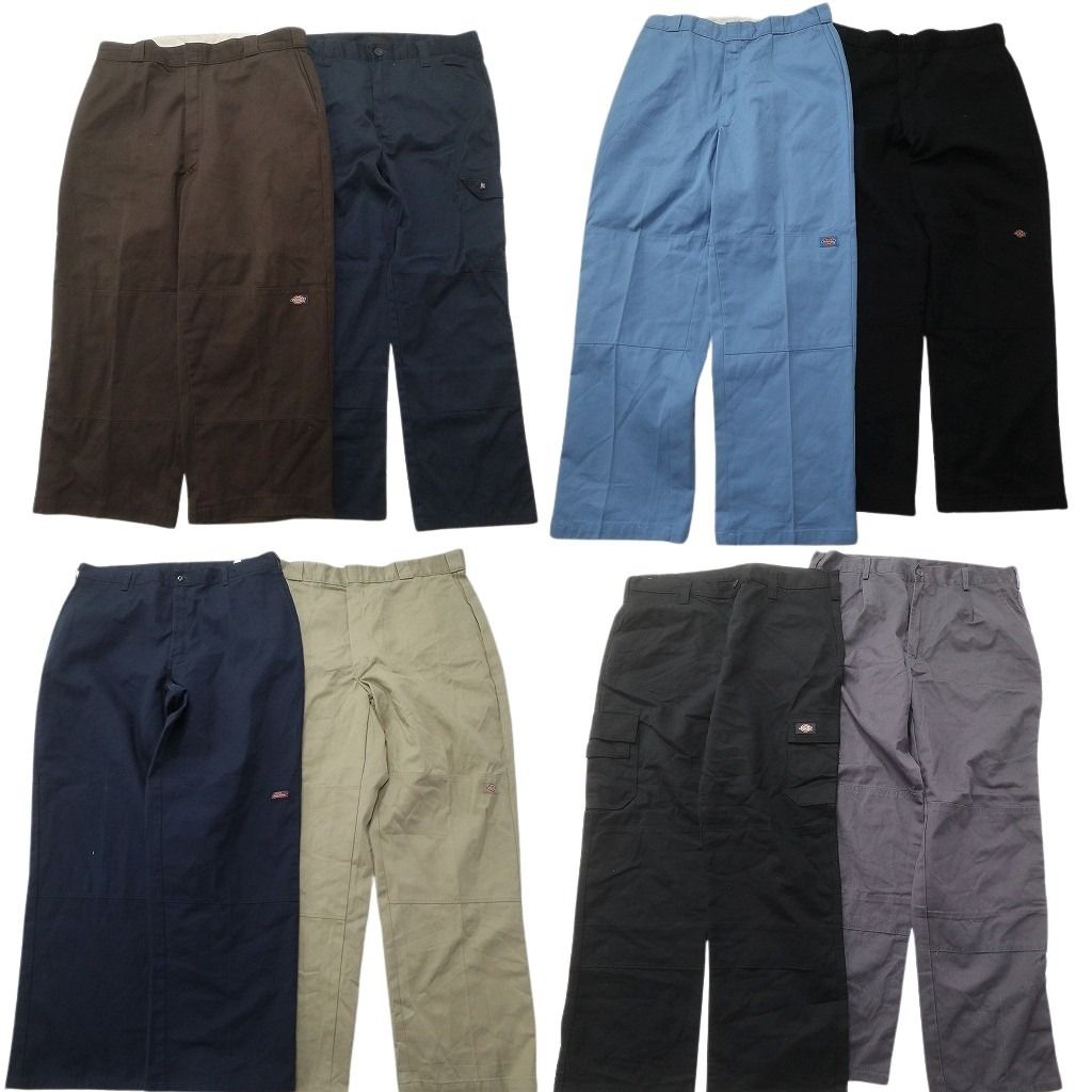 古着卸 まとめ売り ディッキーズ Dickies ダブルニー パンツ セット メンズ 38 ワーク カーゴ ブラック NC 9420