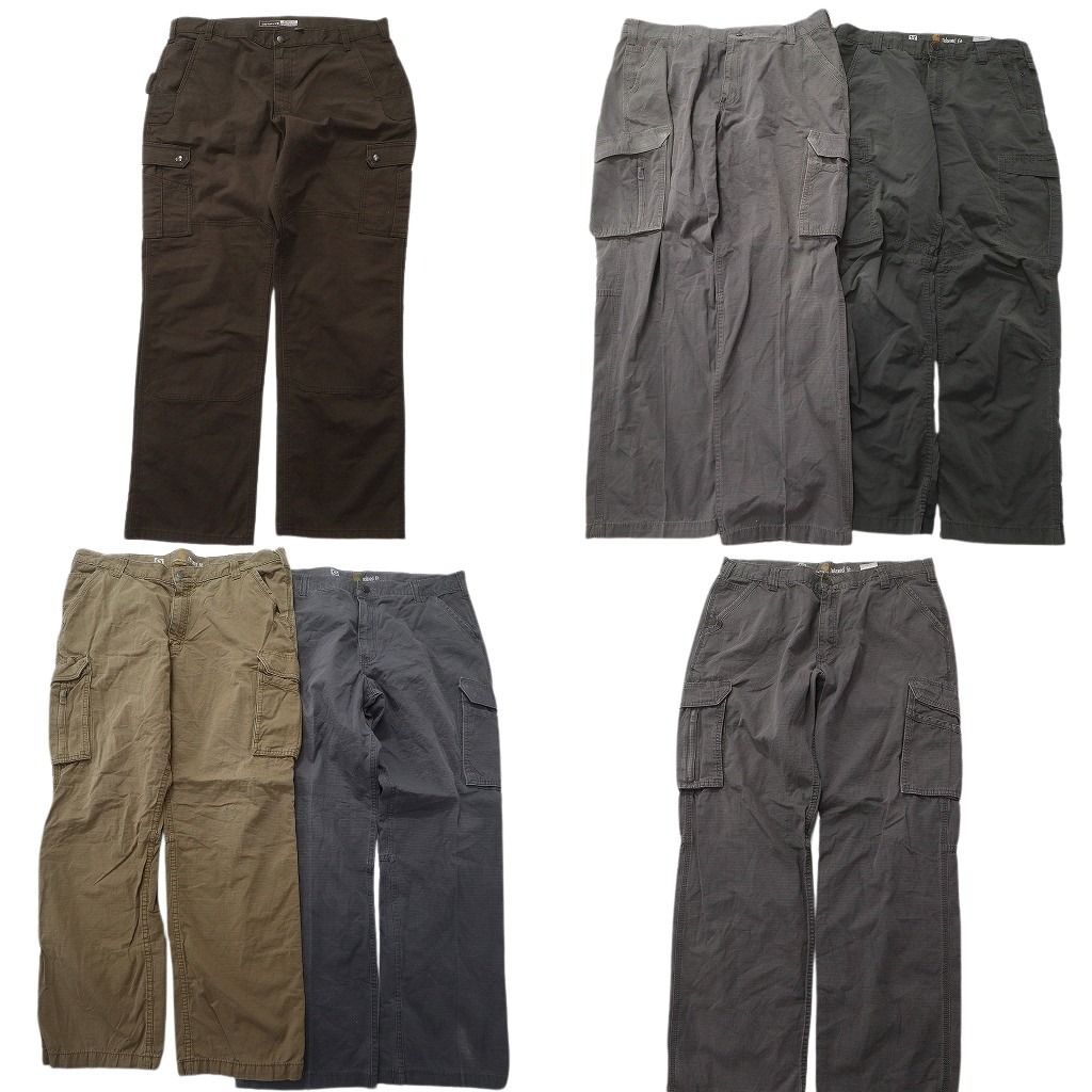 古着卸 まとめ売り カーハート Carhartt カーゴ パンツ セット メンズ 38 |40 ワーク 茶色 グレー 古着 NC 9416