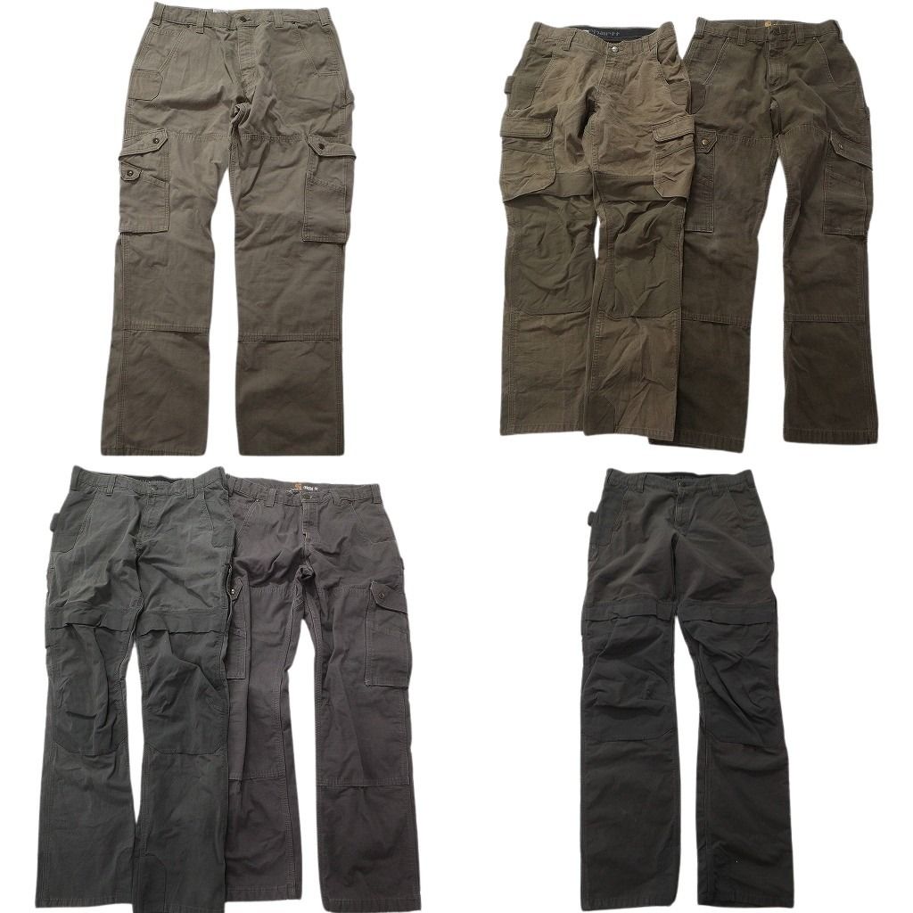 古着卸 まとめ売り カーハート Carhartt ダブルニー パンツ セット メンズ 38 |34 |32 カーゴ ワーク ストレート 茶色 NC 9413