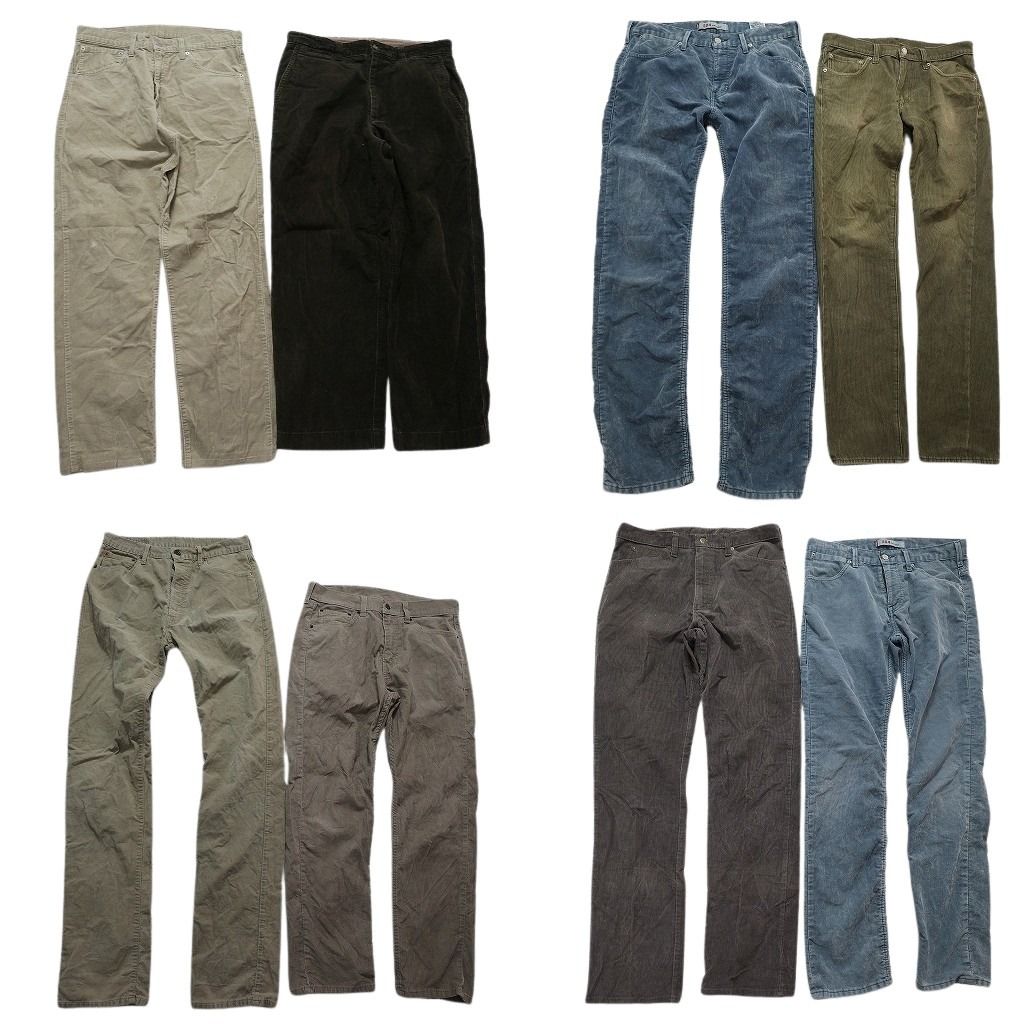 古着卸 ブランドMIX コーデュロイ パンツ セット メンズ 33 34 リーバイス エルエルビーン リー 古着 NC 9388