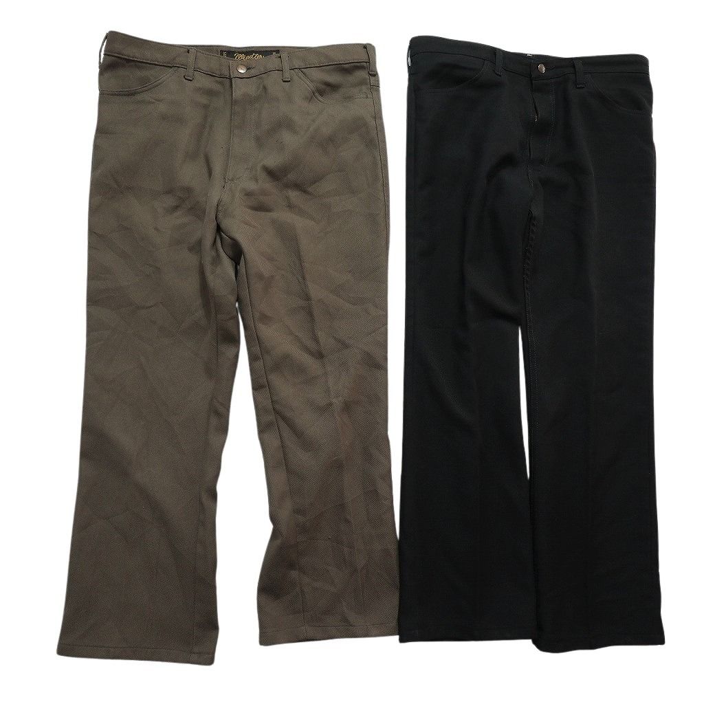 古着卸 まとめ売り Wrangler ラングラー ランチャー パンツ セット メンズ 36 スラックス 皮パッチ ブラック 古着 NC 9386