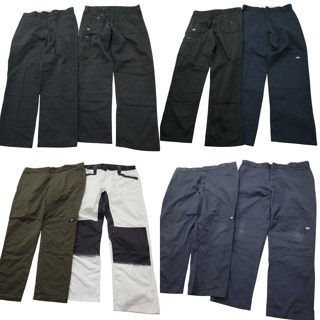 古着卸 ディッキーズ Dickies ダブルニー パンツ セット メンズ 46 44 42 36 バイ ブラック 古着 NC 9423