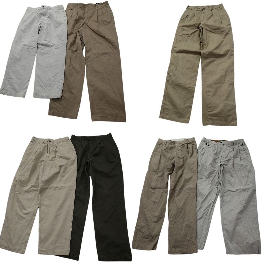 古着卸 チノ パンツ セット メンズ 34 32 31 29 ２タック ベージュ 白 ブラック 古着 NC 9422