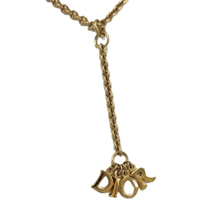 Christian Dior ロゴ ネックレス ゴールド GP