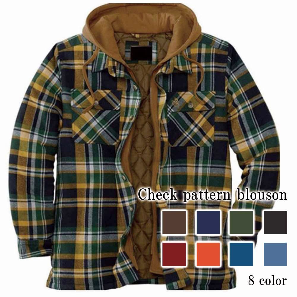 ブルゾン メンズ チェック柄ブルゾン 秋 パーカー かっこいい ビジネス ボア 防寒 アウター ブランド マウンテン 40代 シニア ジャンパー 