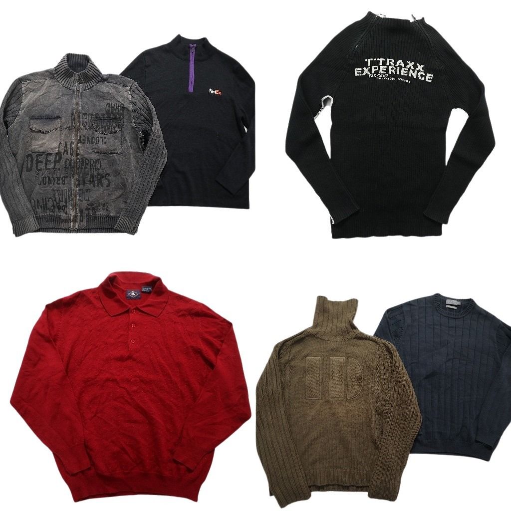 Mixclothesさん専用 古着卸 まとめ売り セーター MIX 6枚セット (メンズ L ) フルジップ