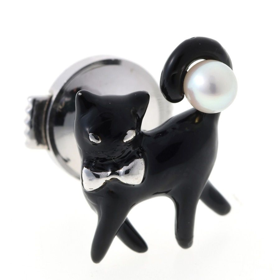 タサキ TASAKI ピンブローチ SV 925 パール 3.5 mm キャットモチーフ 商品番号 A-155484