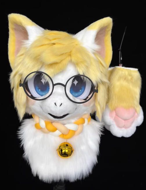 ファースーツ 着ぐるみセット NO.315 猫 黄色 ケモノ 全頭ヘッド ぬいぐるみ コスプレ コスチューム
