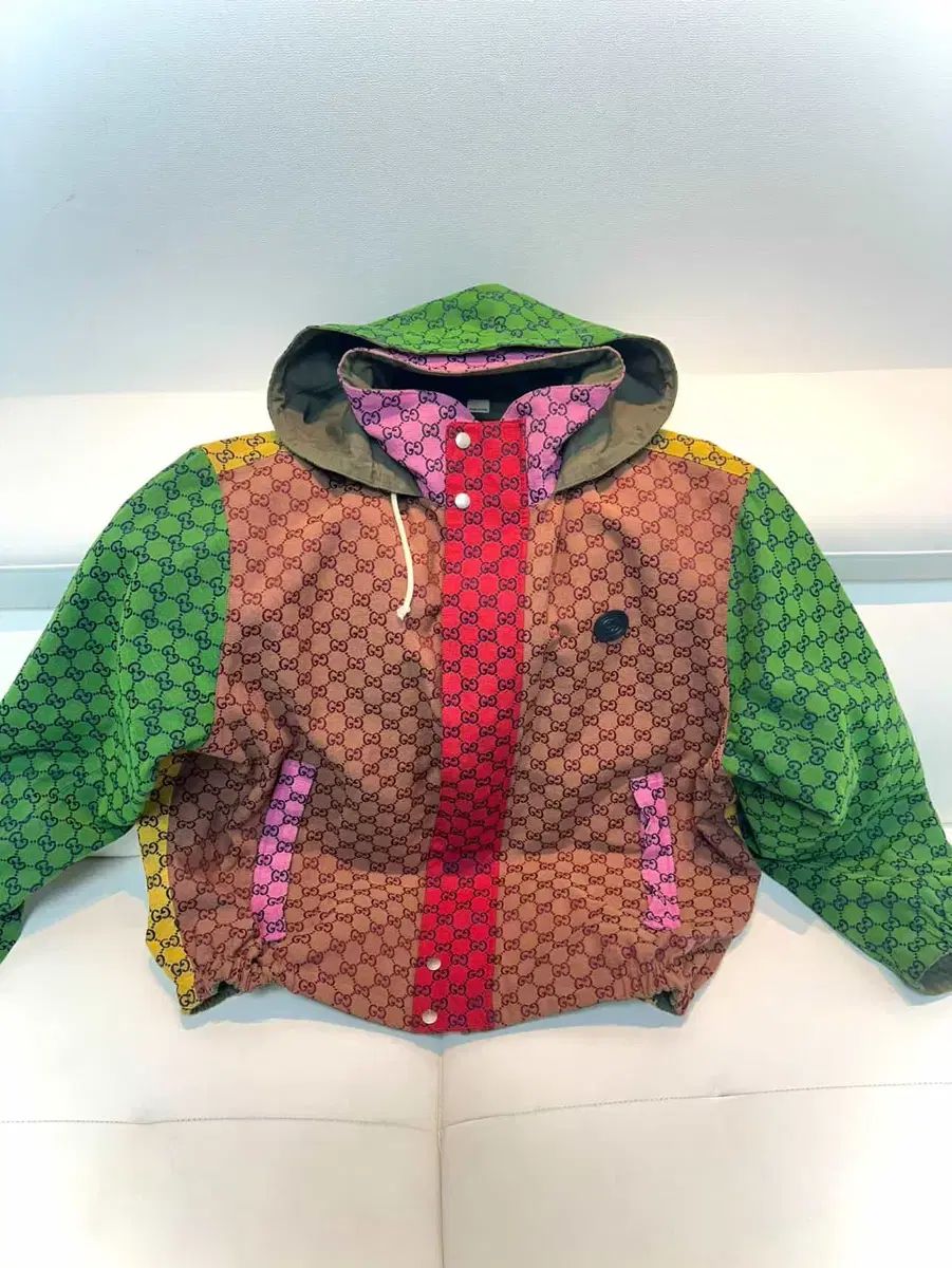 GUCCI GG パータン カラー ブロック フード ジャケット