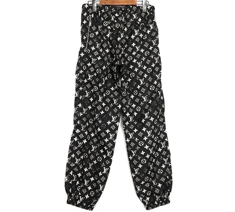 ルイヴィトン LOUIS VUITTON 20 SS RW 201 W DFU FIPA 11 モノグラム ステンシル エフェクト ジョギング パンツ 46418