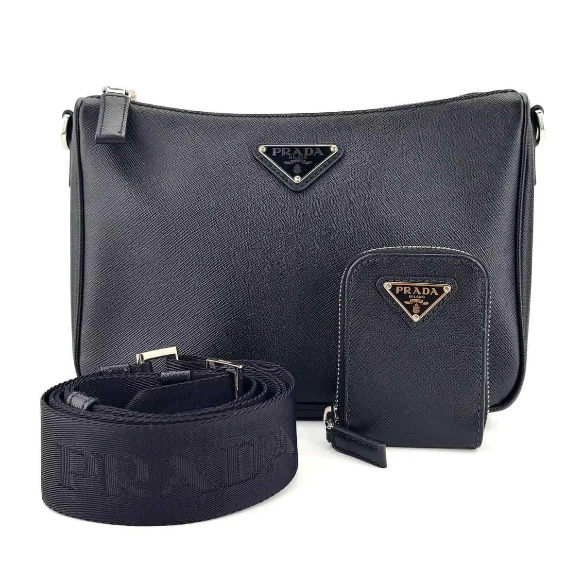 PRADA プラダ サフィアーノ 三角ロゴ クロスバック 2 VH 113