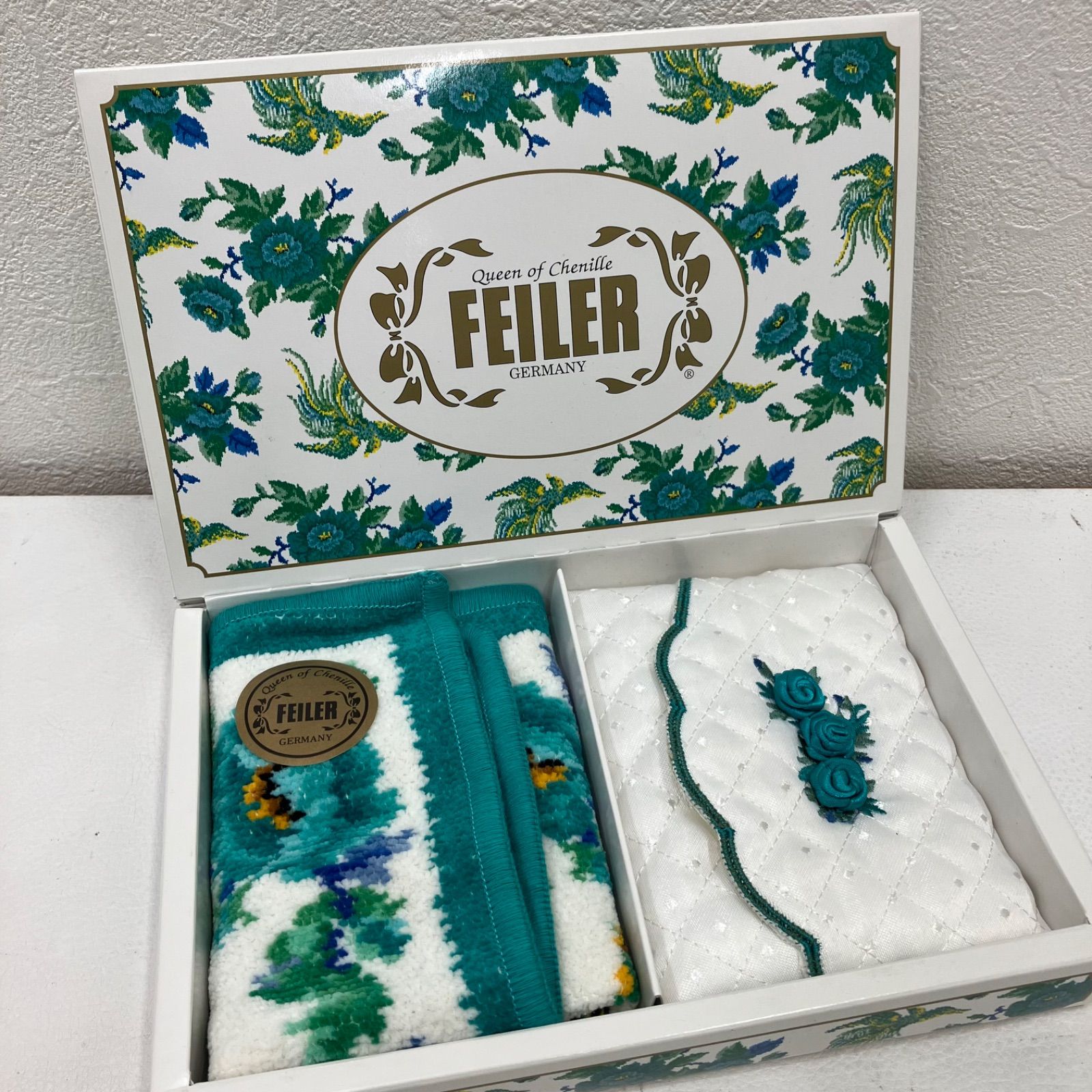 7297 FEILER フェイラー ハンカチ ティッシュケース グリーン 緑