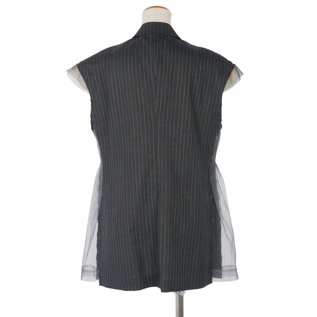 チカキサダ Chika Kisada ストライプ チュール ベスト サイズ1 グレー