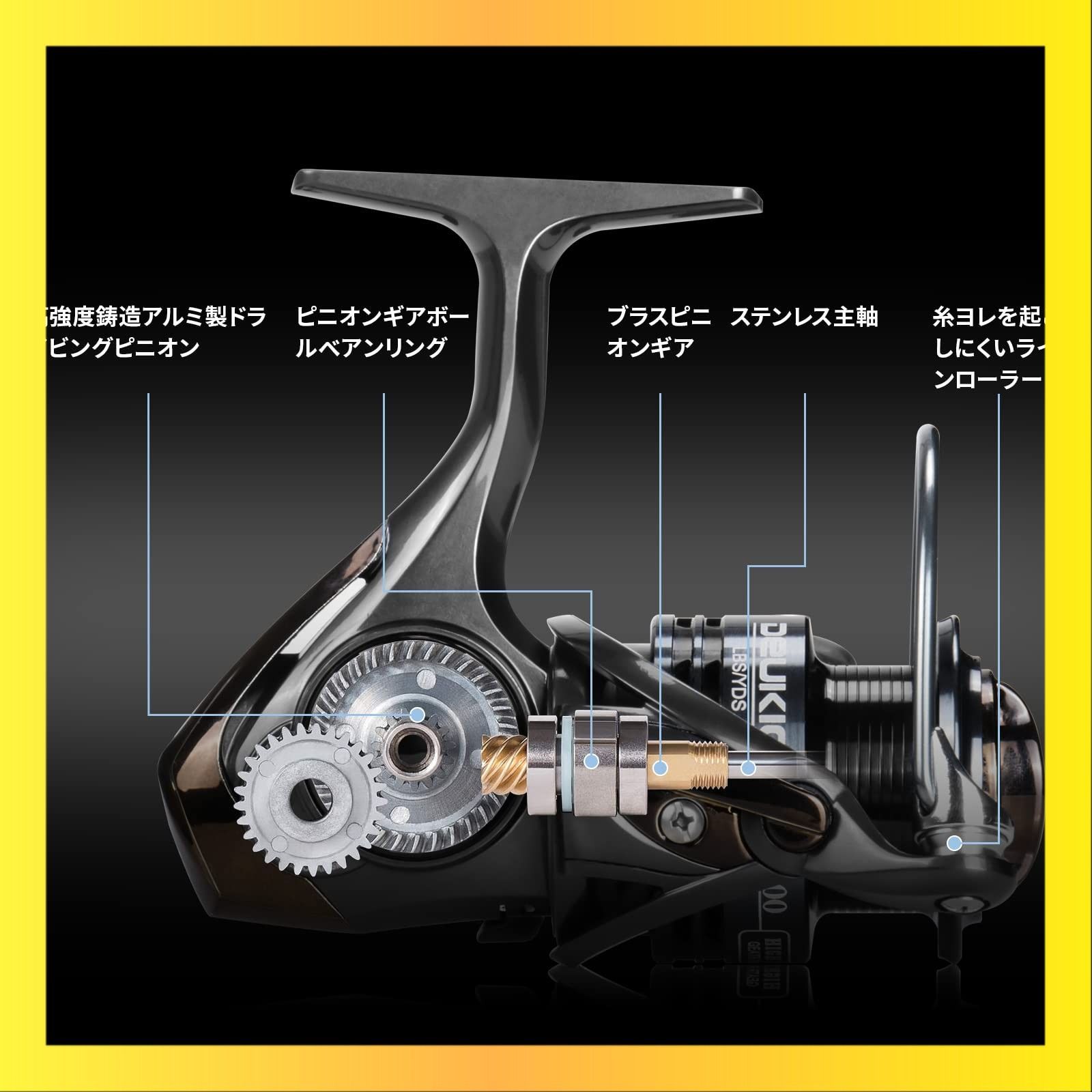 送料無料Size:2000番 スピニングリール 5000/6000番 15KGドラグ力 サビキ・アジ・サバ・カサゴ・大型青物に適用 釣り リール 3+1BB 5.2：1ギア比 リール 遠投フィッシングホイール 釣りアクセサリー 