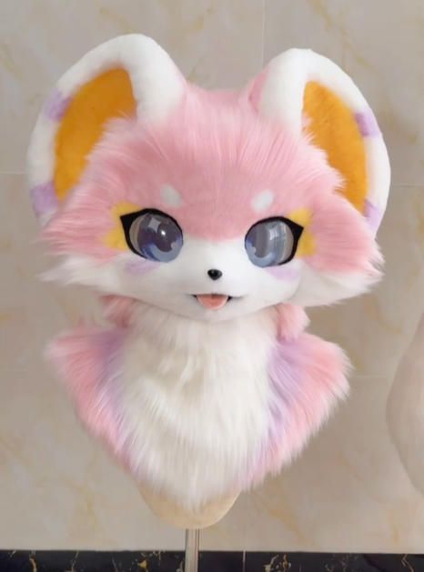 ファースーツ 着ぐるみセット NO.316 ピンク ケモノ 全頭ヘッド ぬいぐるみ コスプレ コスチューム
