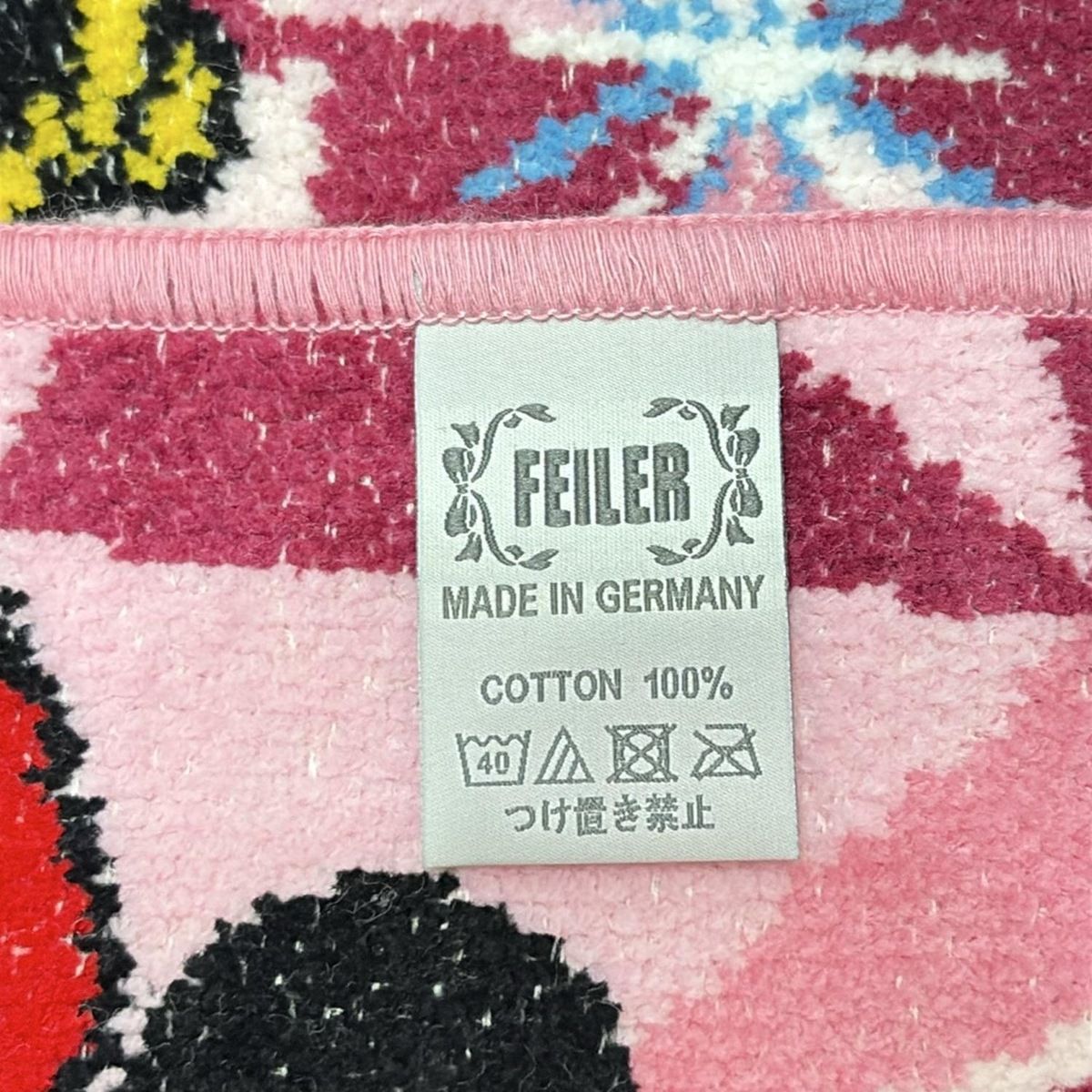  FEILER フェイラー 小物 - ピンク×黒×マルチ ハンドタオル JAL ディズニー創立100周年記念 ミニーマウス Disneyコラボ その他 小物