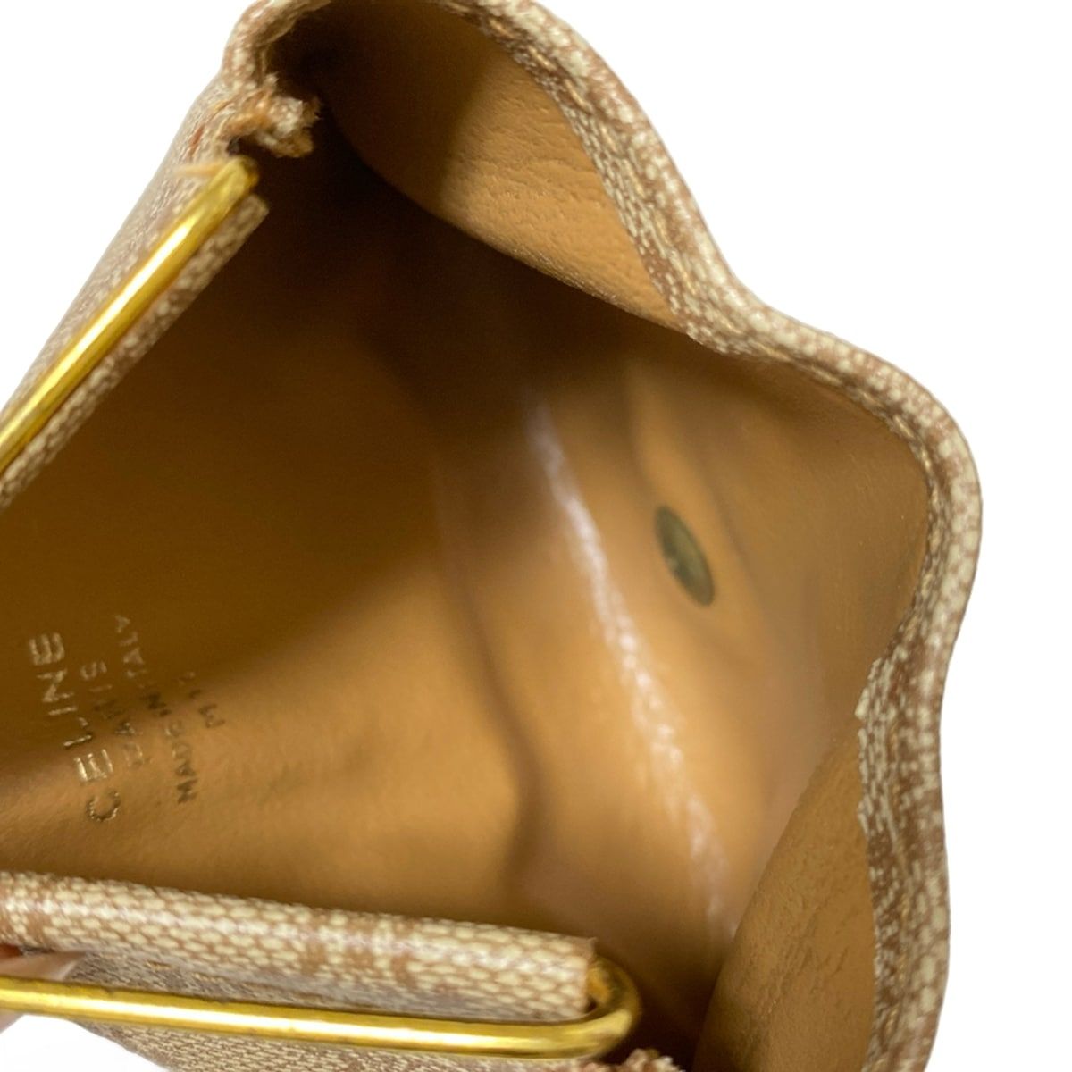 CELINE(セリーヌ) コインケース マカダム柄 ベージュ×ブラウン