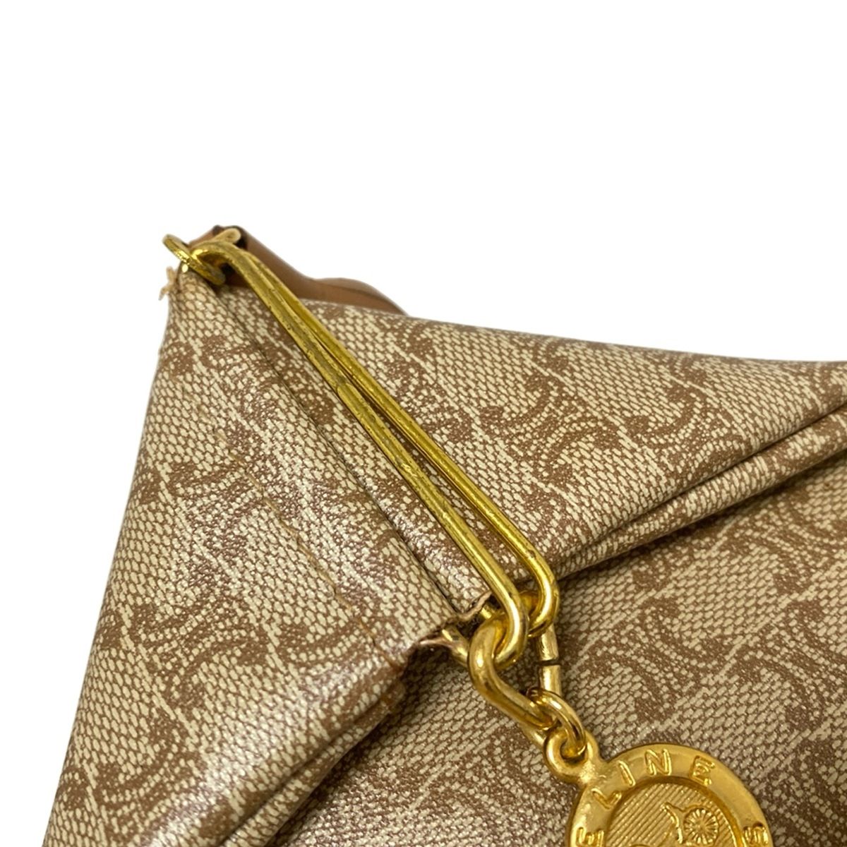 CELINE(セリーヌ) コインケース マカダム柄 ベージュ×ブラウン