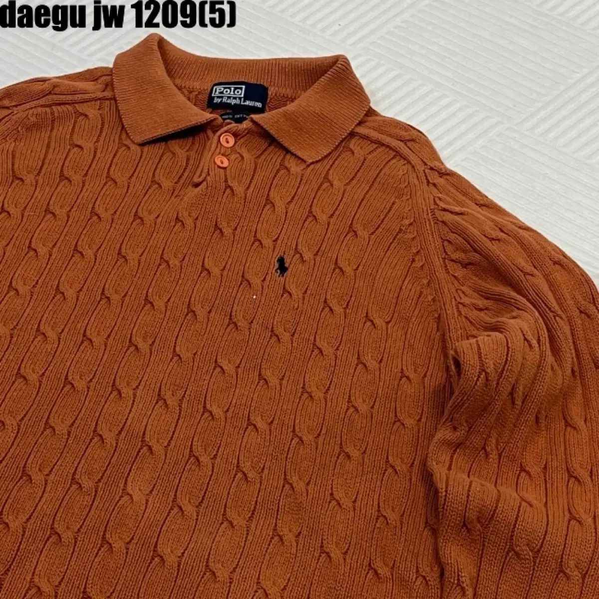 ポロラルフローレン ケーブルニット オレンジ 1209 - メルカリ