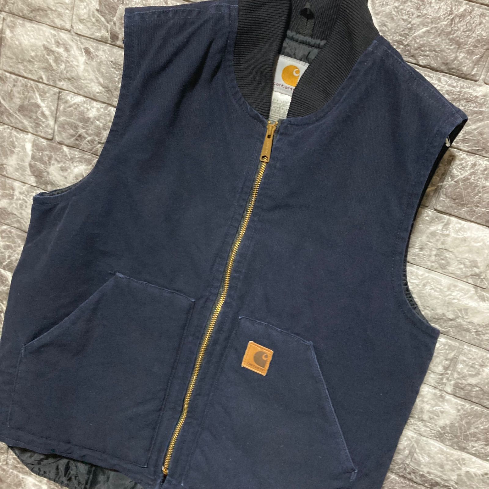 CARHARTT ダックベスト M ネイビー カーハート DUCK VEST - メルカリ