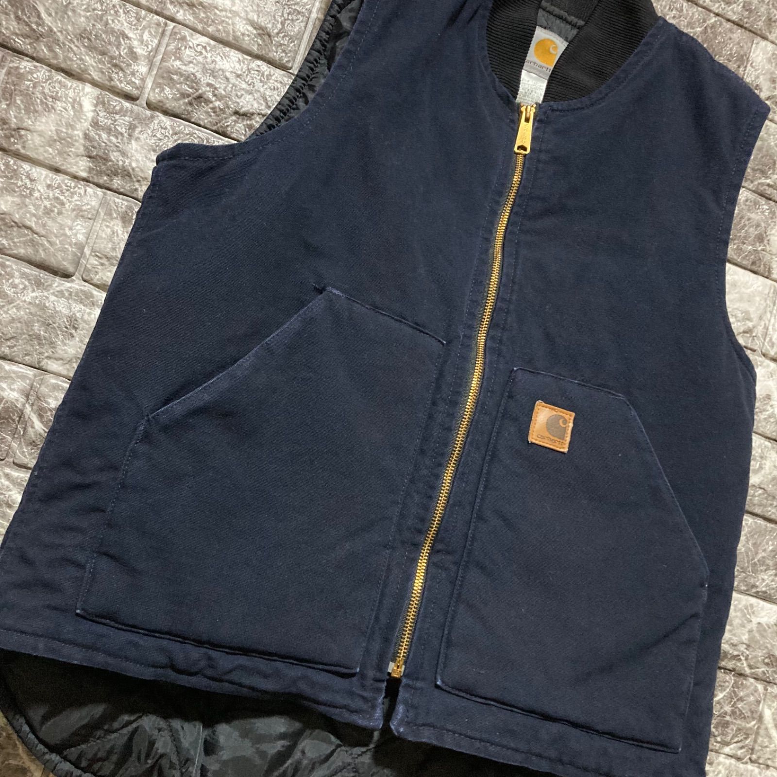 CARHARTT ダックベスト M ネイビー カーハート DUCK VEST - メルカリ