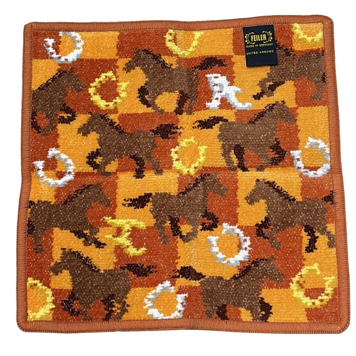 FEILER フェイラー 小物 - ブラウン×オレンジ×マルチ ハンドタオル スプリント ホース UNITED ARROWSコラボ