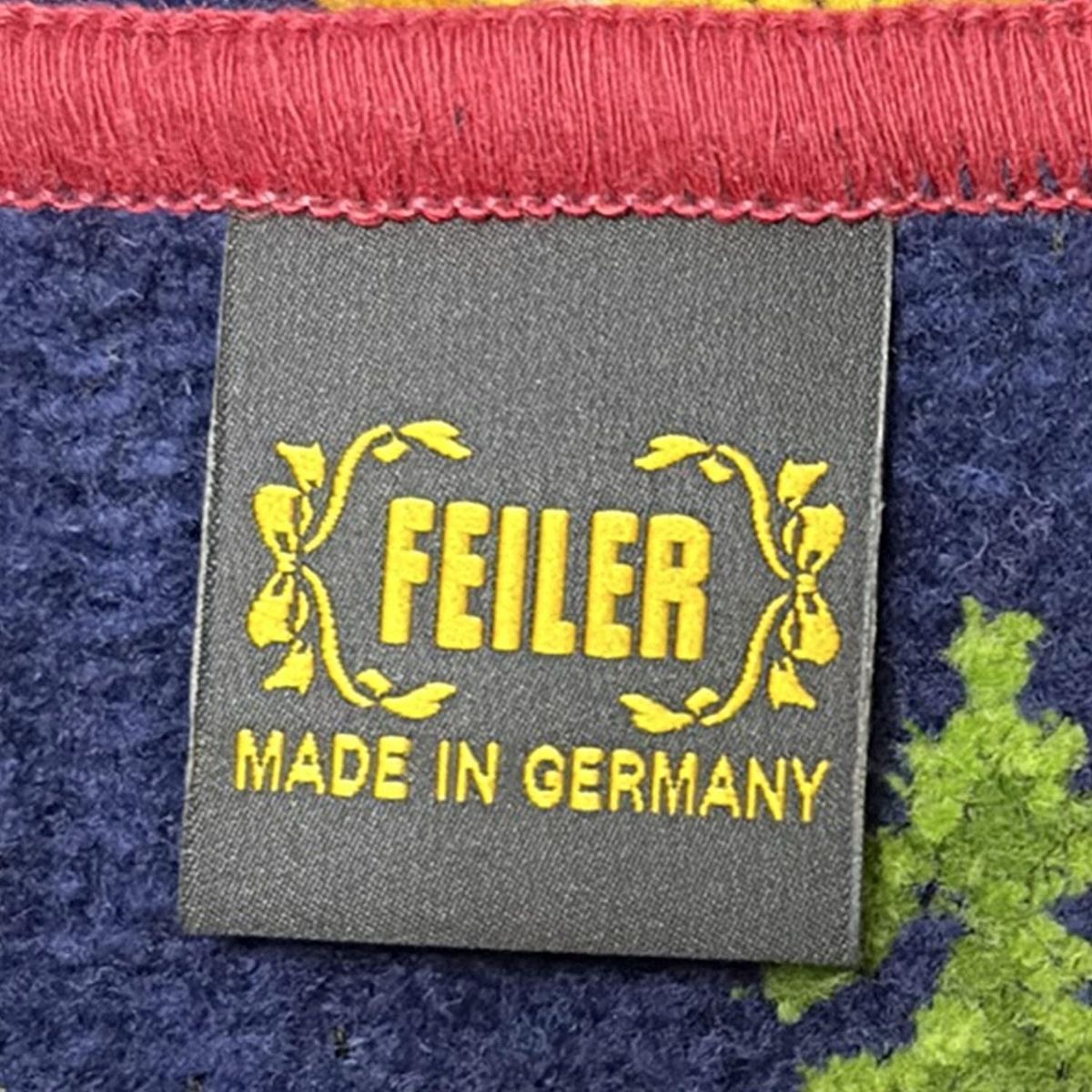  FEILER フェイラー 小物 - ダークネイビー×レッド×マルチ ハンドタオル マイキャンプサイト その他 小物