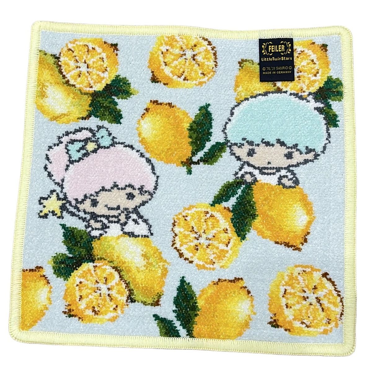 フェイラー 小物 - イエロー×ライトブルー×マルチ ハンドタオル リトルツインスターズ シチリアーノ キキララ SANRIOコラボ