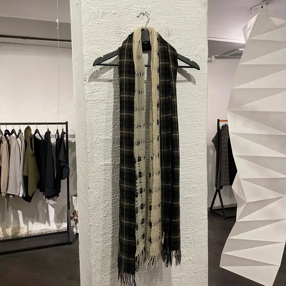 YOHJI YAMAMOTO ヨウジヤマモト レイヤード CHECK マフラー