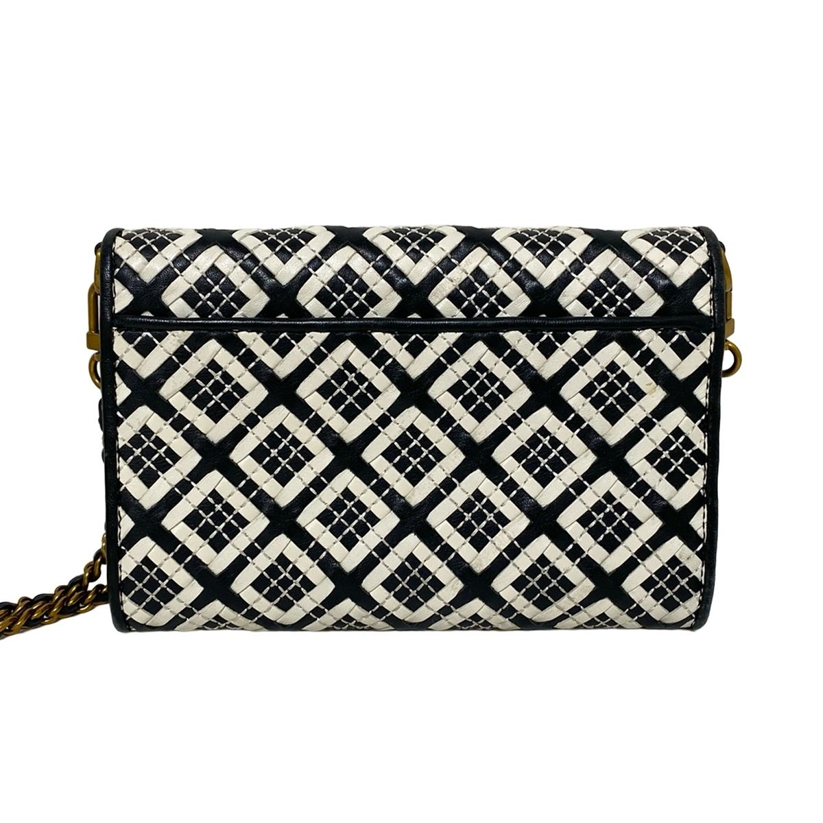 TORY BURCH トリーバーチ 財布 - 黒×白 チェーンウォレット キルティング レザー