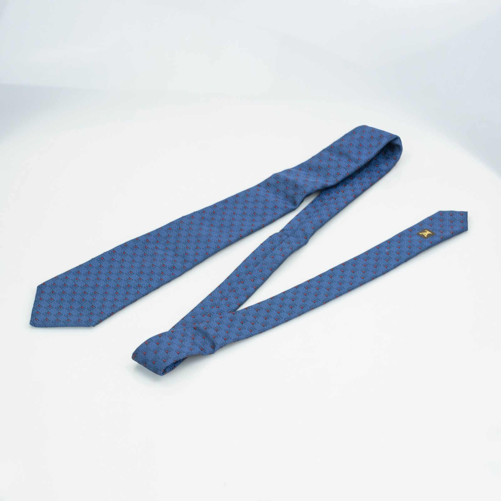 ルイヴィトン LOUIS VUITTON ネクタイ シルク100％ ブルー系 工場