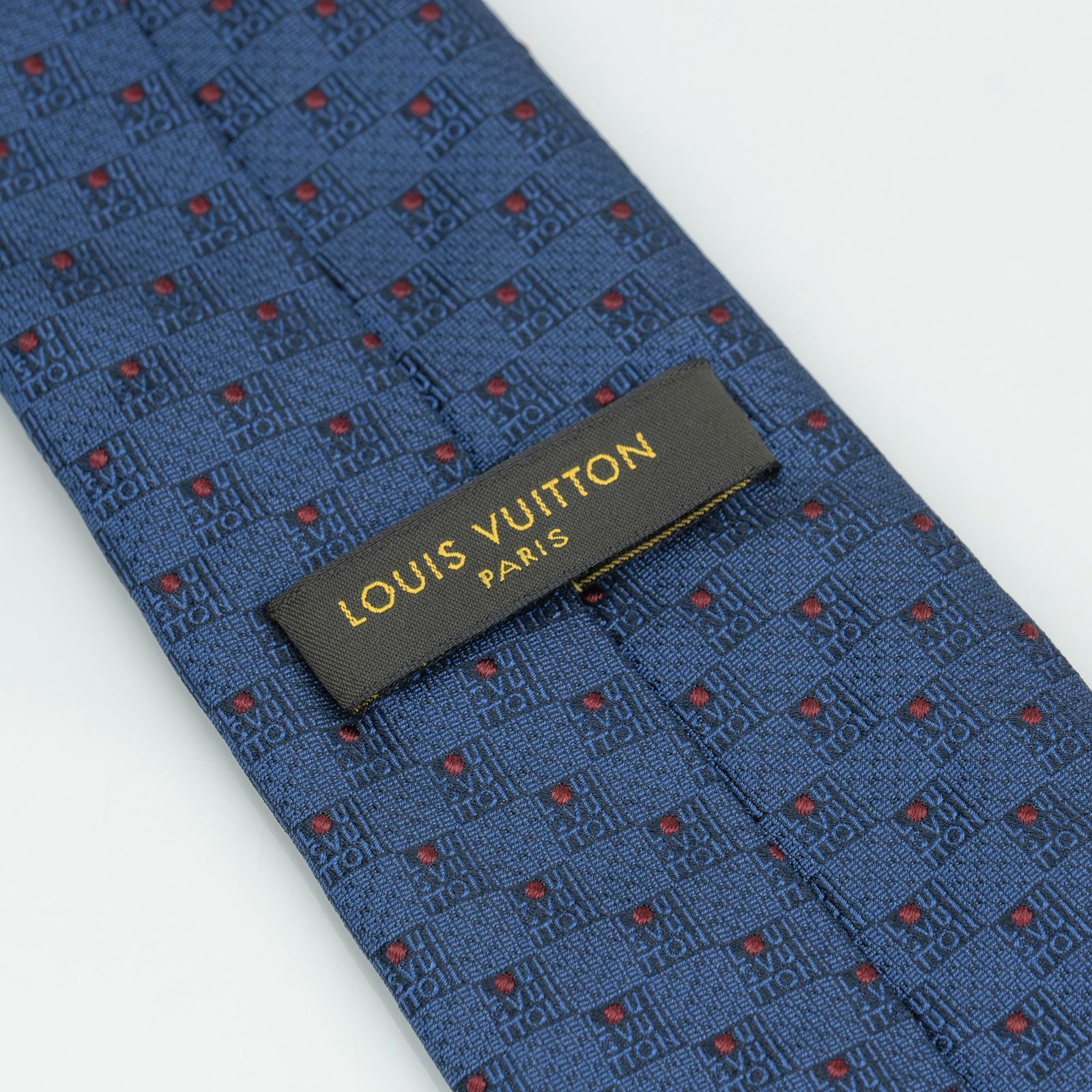 ルイヴィトン LOUIS VUITTON ネクタイ シルク100％ ブルー系 工場