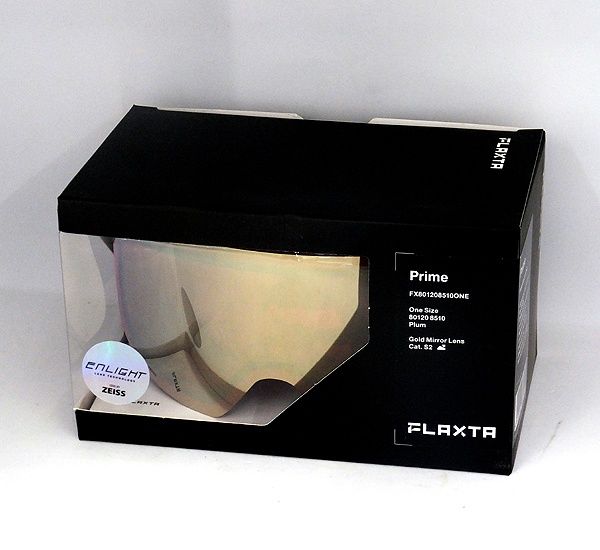 Flaxta フラクスタ スキーゴーグル Prime Plum プラム ゴールドミラーレンズ 80120 8510 円筒型二重レンズ
