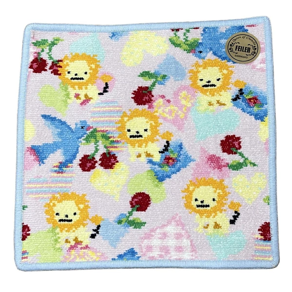 フェイラー 小物 - ライトピンク×ライトブルー×マルチ ハンドタオル ライオン ラブレターハート BARNEYS YORKコラボ