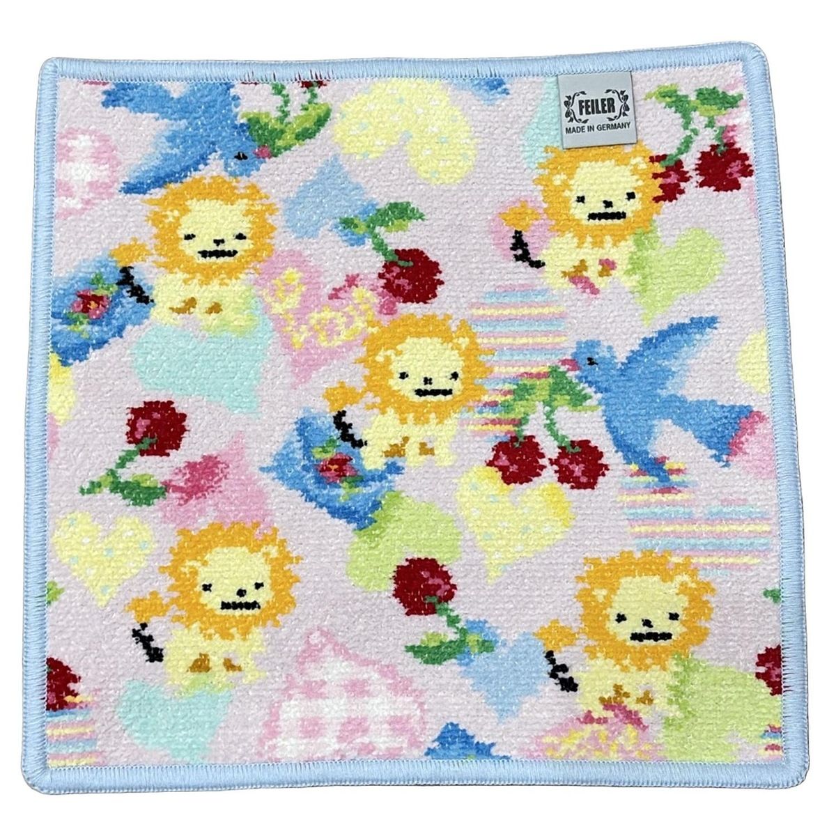 フェイラー 小物 - ライトピンク×ライトブルー×マルチ ハンドタオル ライオン ラブレターハート BARNEYS YORKコラボ