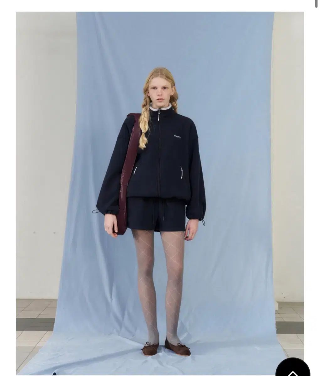 ポエト フリース ジップアップ ネイビー