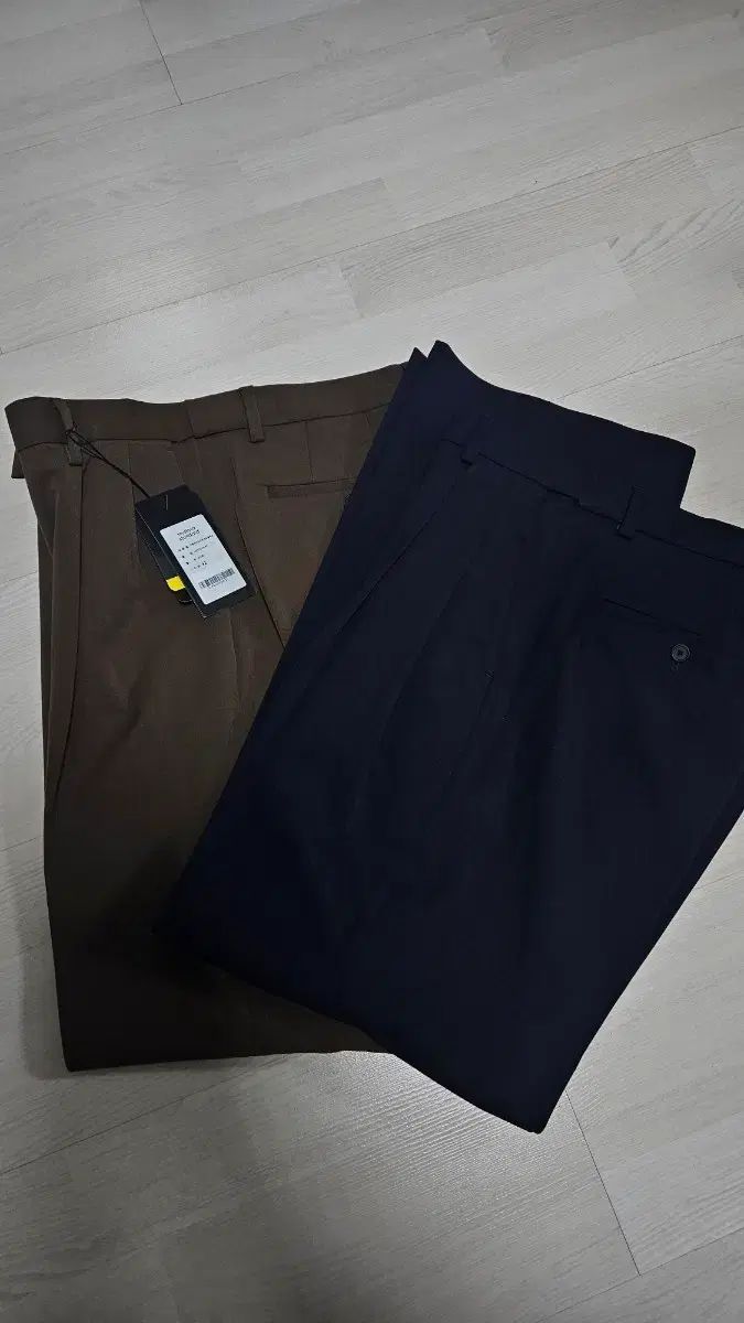 ムシンサ リー リアル ワイド スラックス ブラウン ネイビー