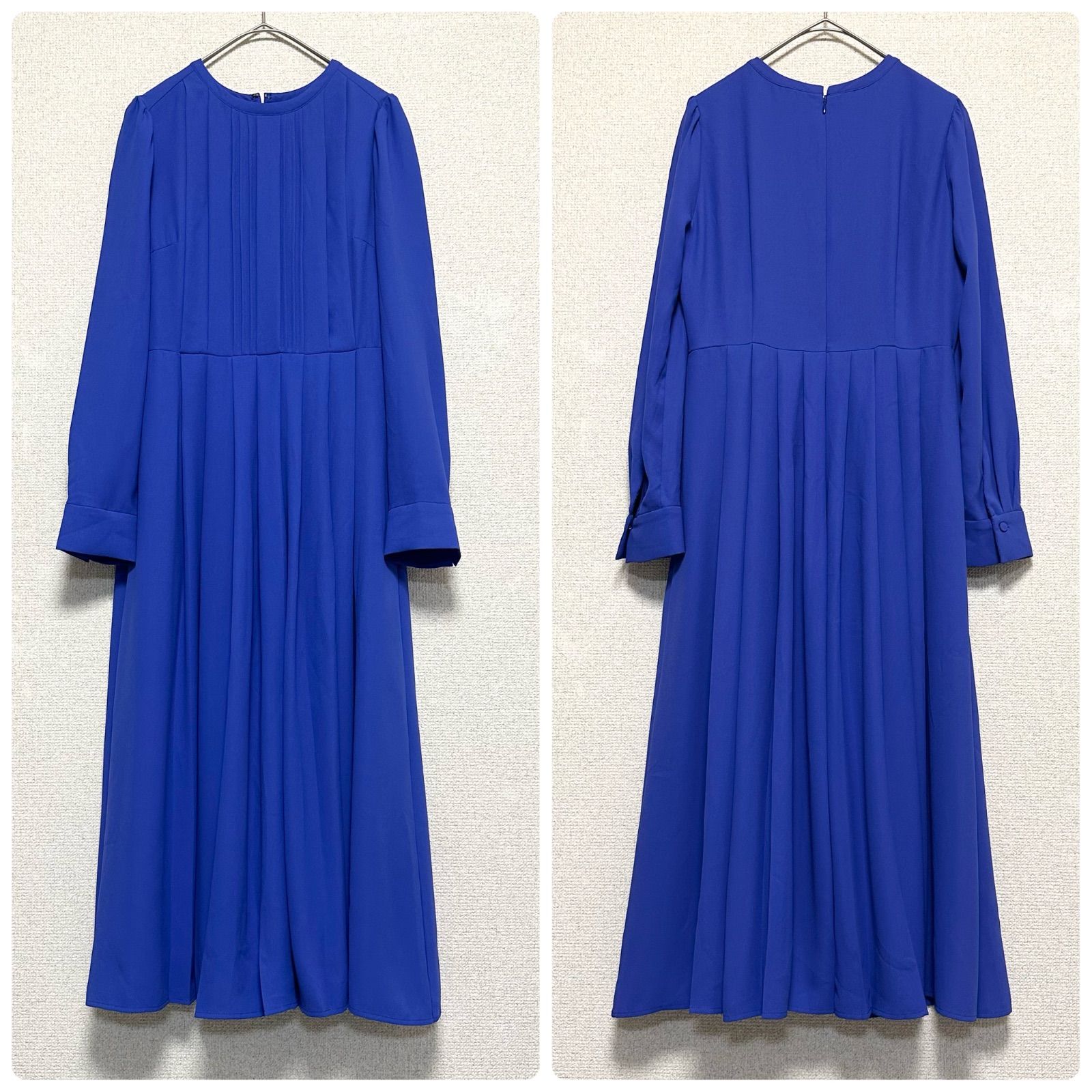 極美品CELFORD セルフォード ロイヤルブルー プリーツロングワンピース