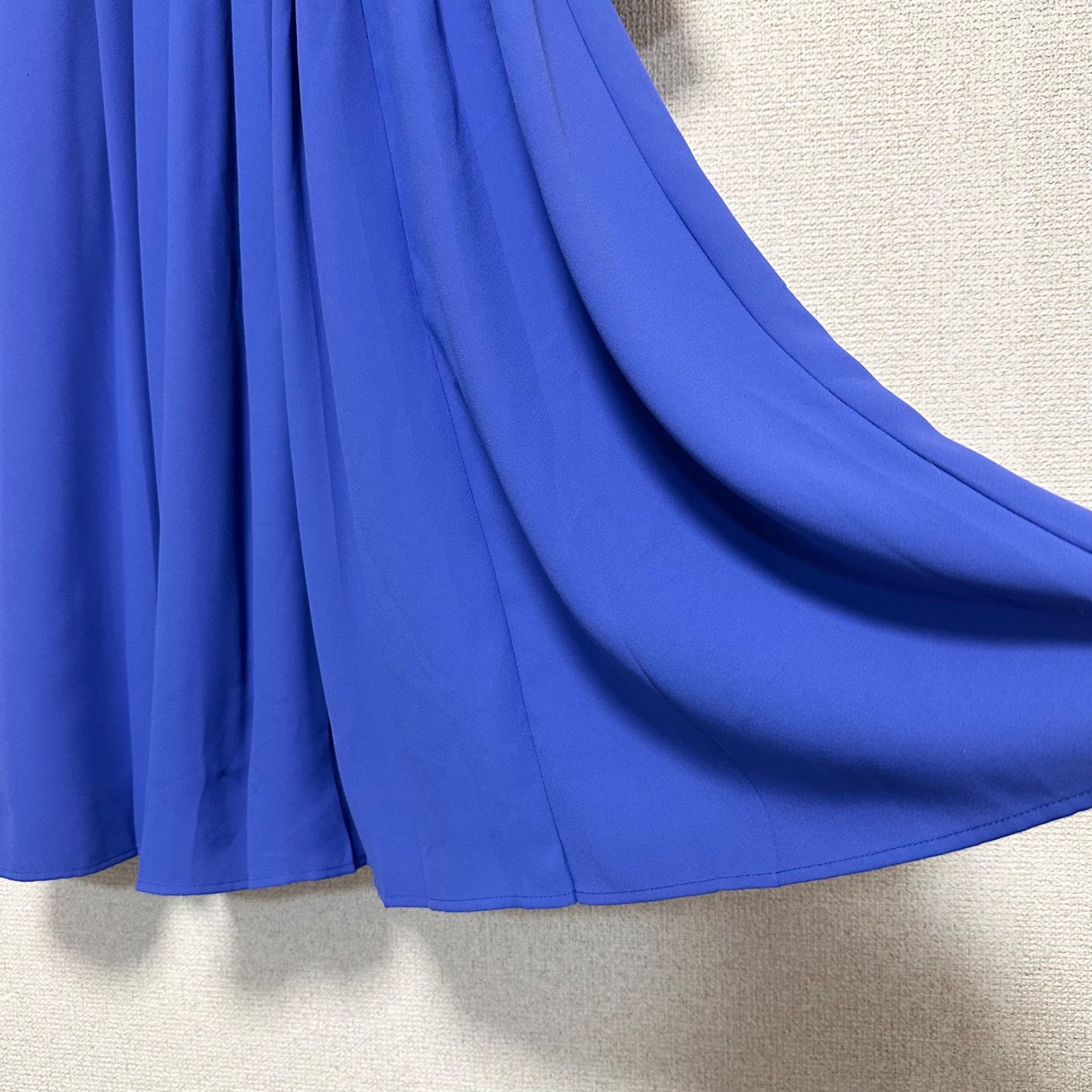 極美品CELFORD セルフォード ロイヤルブルー プリーツロングワンピース