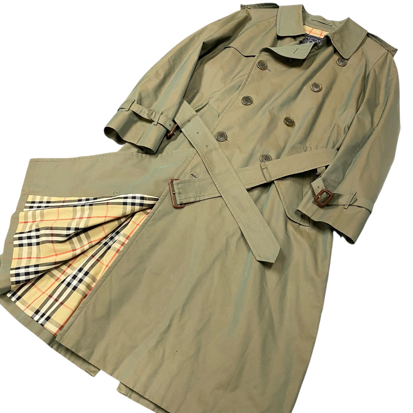 希少 美品 Burberrys バーバリー トレンチコート ダブル ノバチェック